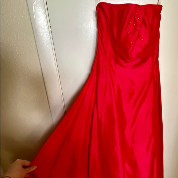 Y2K Vintage Jessica McClintock SZ 8 Prom Dress - Rhinestone Bodice / Backless - Picture 3 of 6